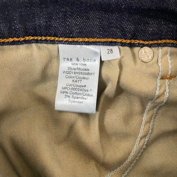 Rag & Bone Nina High-Rise Ankle Skinny in Kayt Dark Women’s Raw Hem - Size 28 - Picture 6 of 6